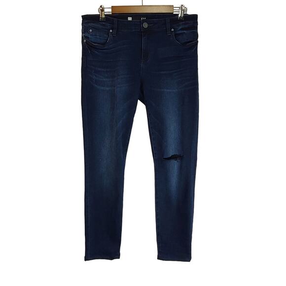 Kut from the Kloth Mia Toothpick Skinny Dark Wash Denim Jeans Size 12- Flaw - Picture 1 of 9